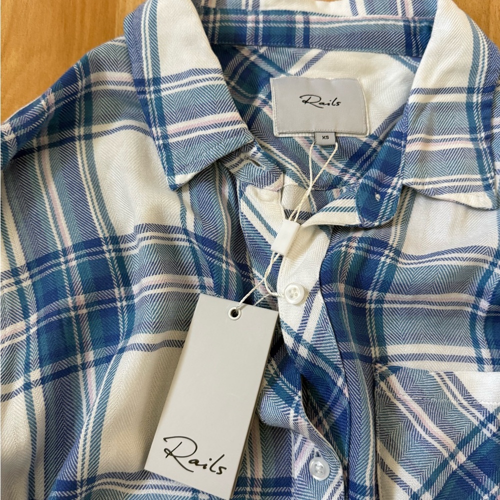 Two Rails Plaid Button Downs, one NWT - Picture 3 of 5